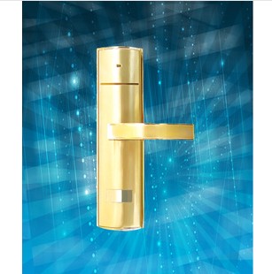 固丽佳方型金色插卡电子智能锁