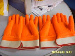 荧光PVC防寒手套、保暖手套