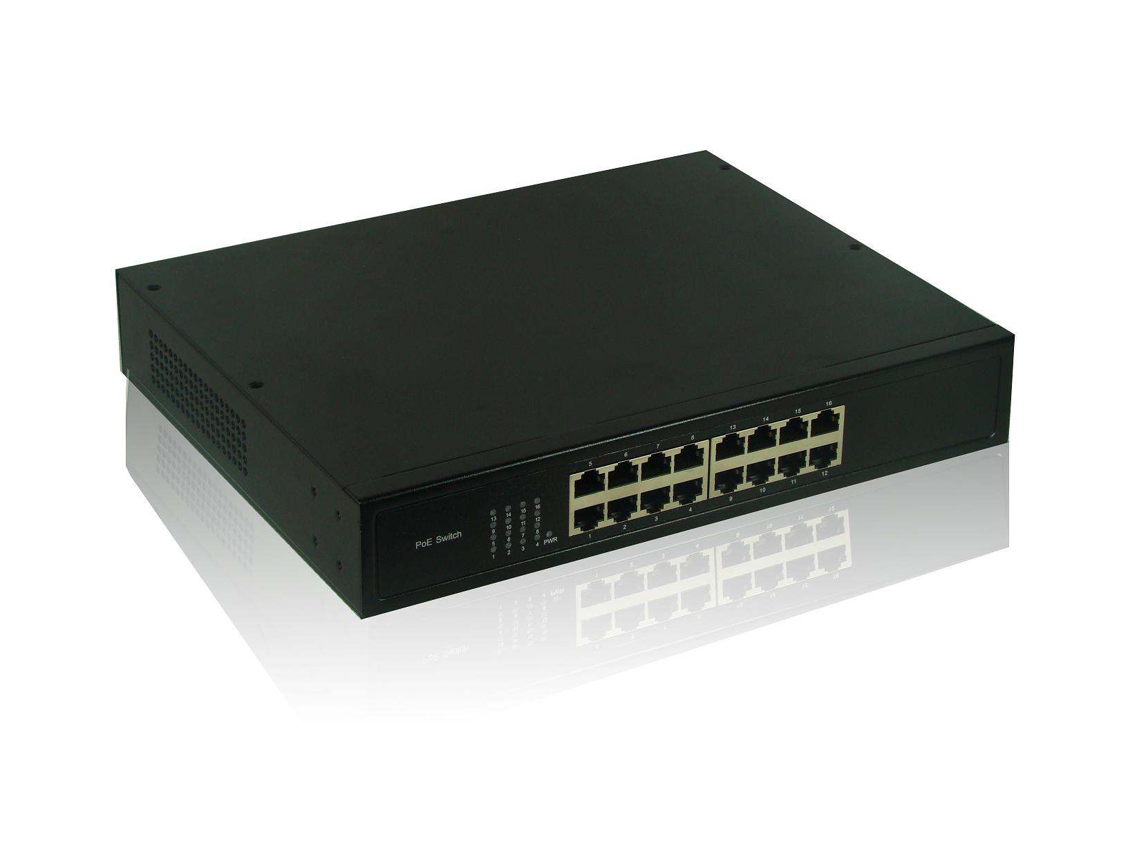 高性能16口POE供电交换机