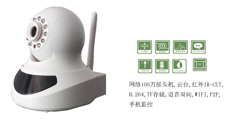  100万云台高清网络摄像机（摇头机