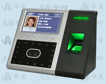 大容量超高速触摸彩屏网络型人脸（面部）无膜指纹混合验证考勤一体机