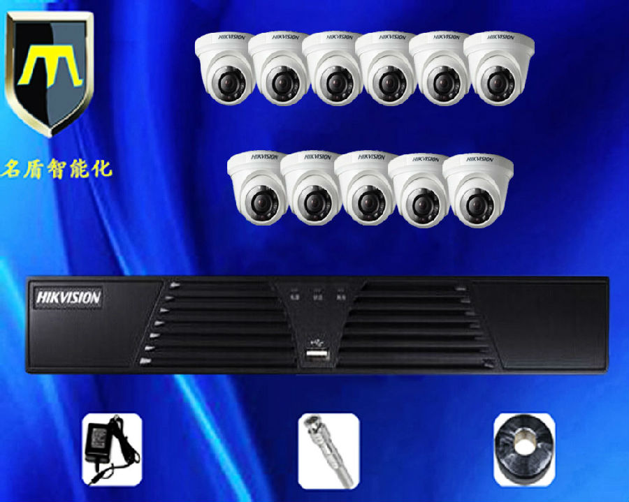 11路硬盘录像机半球摄像机监控系统