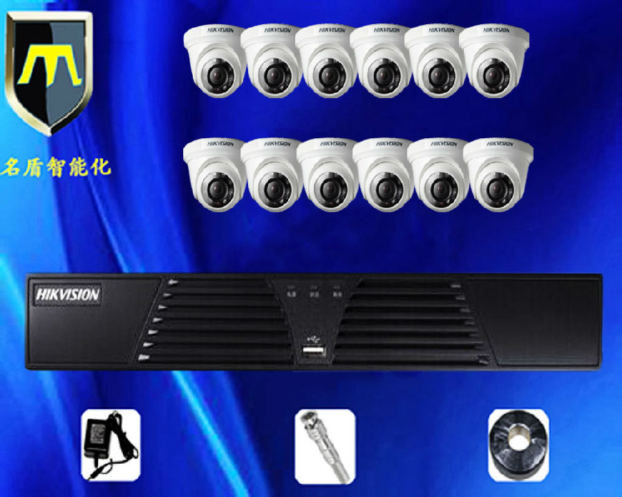 12路硬盘录像机半球摄像机监控系统