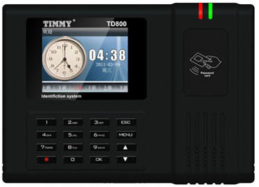 韶关TD800彩屏感应式IC卡考勤机