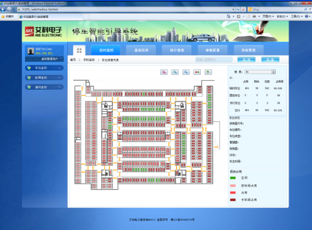 艾科 超声波车位引导系统软件PGS——超声波车位引导系统