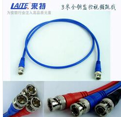 珠海中腾—来特全铜bnc监控视频跳线蓝色