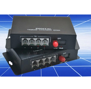 4路电话光端机 PCM语音转光纤收发器 音频电话 单纤FC口 RJ11