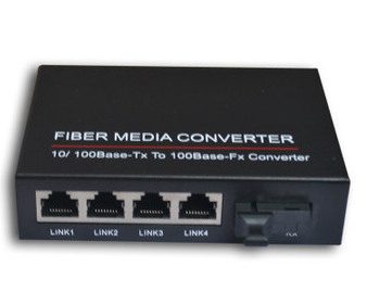 多口收发器 1光4电以太网转光纤 单模光纤收发器 多模收发器