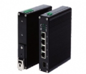 导轨型4个百兆电口1个百兆光口，PoE交换机，工业10/100Base-TX交换机，1~4端口支持标准IEEE802.3af供电