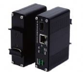 导轨型SFP百兆1光1电PoE+收发器,工业100BASE-TX to 100BASE-FX光纤收发器，支持PoE+