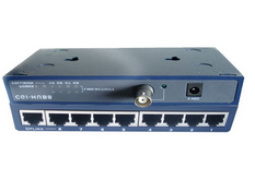 1口BNC+8口RJ45集线器,BNC/RJ45转换器,50欧转120欧同轴电缆转网络