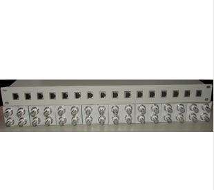 16口机架式平衡非平衡转换器 RJ45转BNC 75欧转120欧 接口转换器