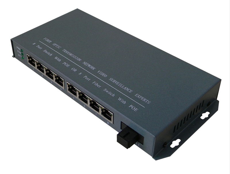 百兆8口POE供电光纤交换机（防雷型）