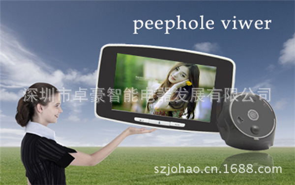 卓豪可视智能猫眼 5寸彩色触摸屏可视电子猫眼 移动侦测远程呼叫对讲通话