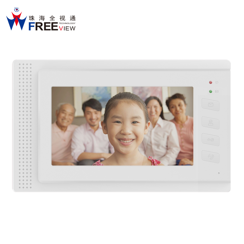 数字触摸可视对讲系统 楼宇对讲系统 7寸彩色液晶屏可视对讲模拟室内机