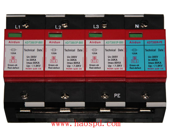 三相电源防雷器:AD/T385/3+NPE-B80
