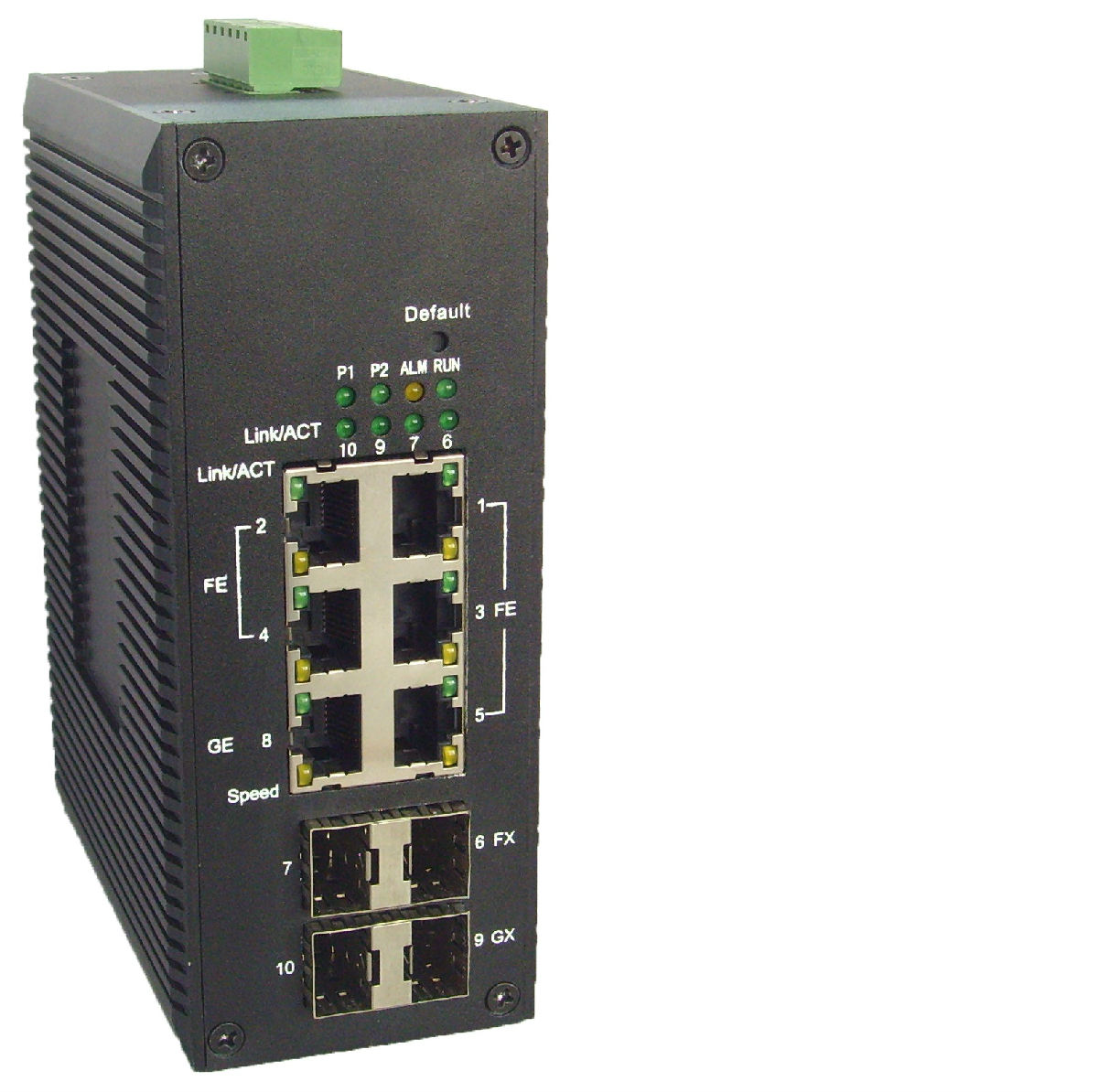 工业级4光6电环网自愈光交换机