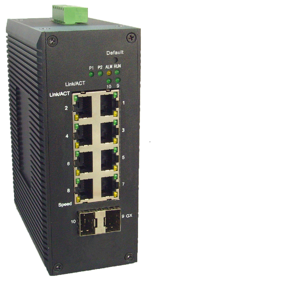 工业级2光8电环网自愈光交换机