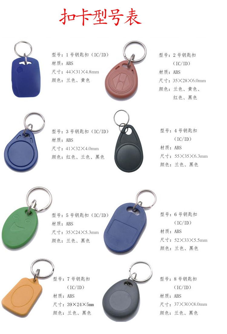 ID钥匙扣卡 小区门禁感应卡 125KHZ纽扣卡 芯片TK4100