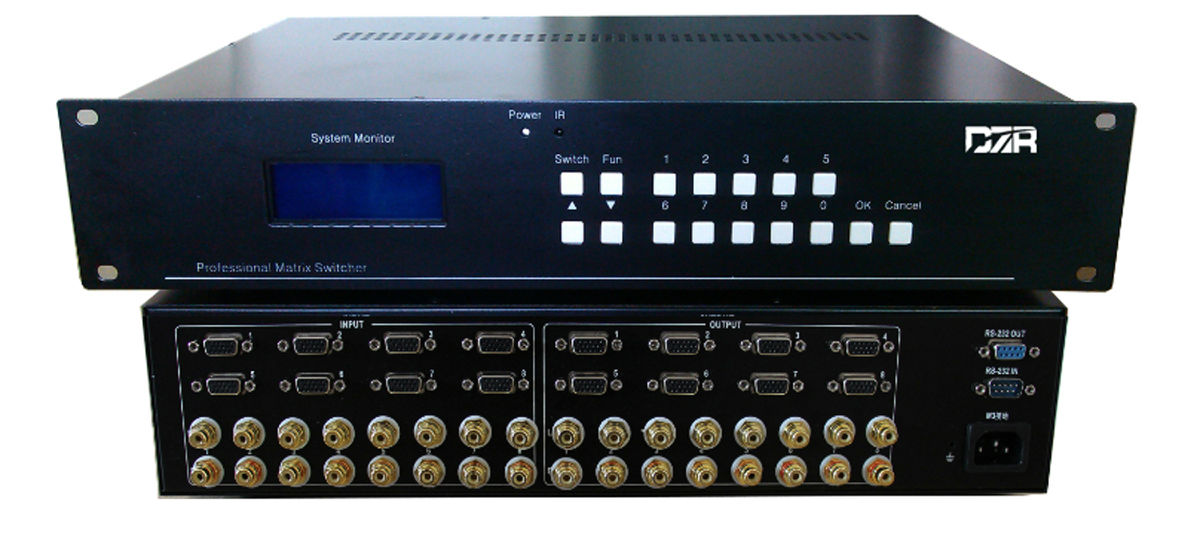 深圳东智睿VGA矩阵4进4出会议矩阵厂家视频会议矩阵4进4出