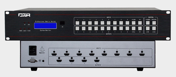 深圳东智睿HDMI矩阵切换器高清矩阵视频会议矩阵厂家4进4出