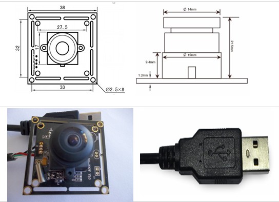 黑白USB摄像头模组