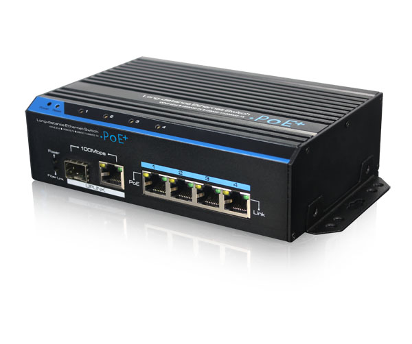 安防专用200米4口PoE长距离交换机-北京