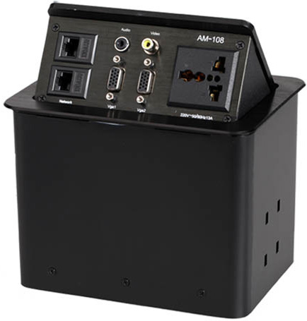 高档铝合金拉丝桌面插座 台面VGA视频接口信息盒多功能免焊接插座