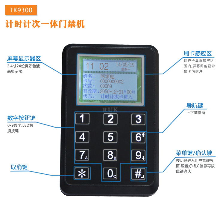 电梯刷卡ic卡系统 电梯刷卡器 电梯刷卡控制器可计时计次带可显示