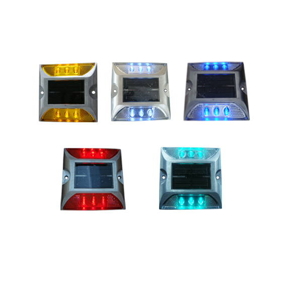 拓安太阳能道钉 双面六灯 红黄白蓝绿 单双面可选