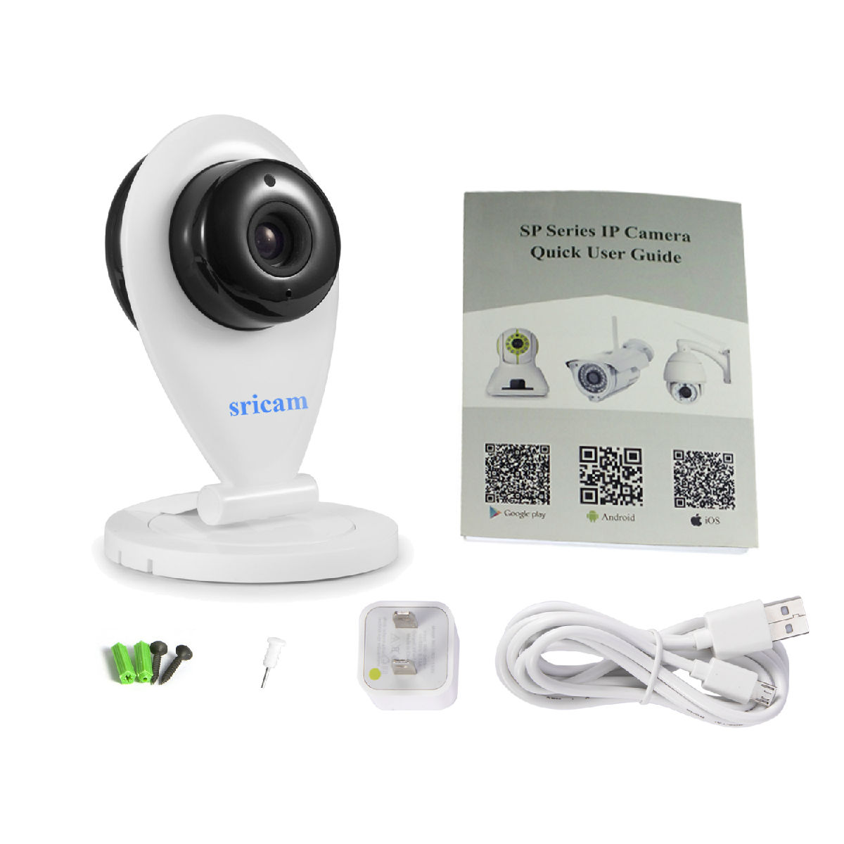 施瑞安SP009B劲爆款无线网络摄像头 wifi高清无线智能摄像机 卡片机监控