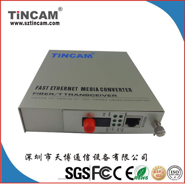 千兆插卡式内电单纤光纤收发器