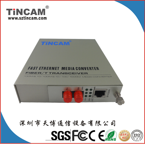 千兆插卡式内电双纤光纤收发器