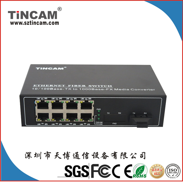 千兆一光八电光纤收发器