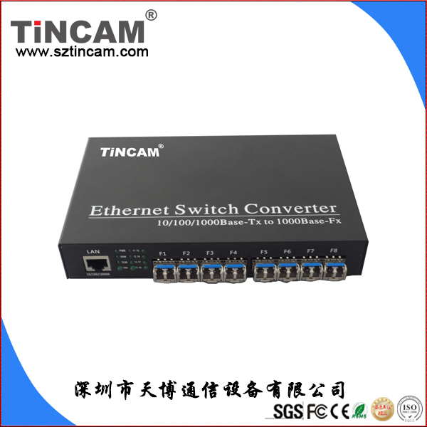 千兆八光一电光纤收发器