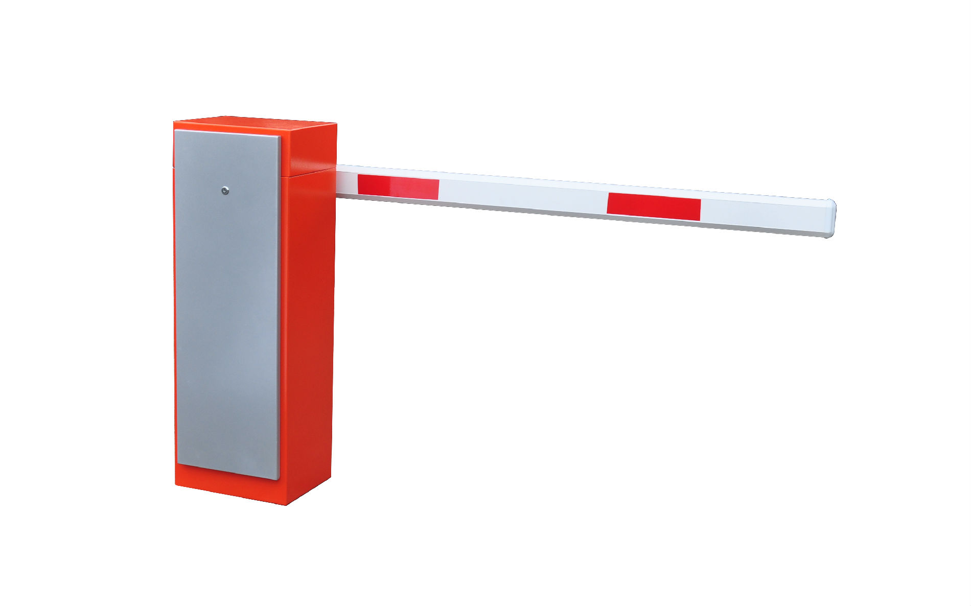  停车场进出口控制闸机 国超智能道闸 道闸 GCZN-D239桔红银白门框直杆道闸