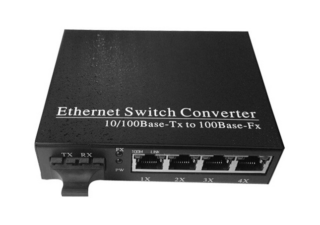 供应百兆电信级一光四电 光纤交换机 安防监控 小区宽带网络 深圳收发器厂家直销