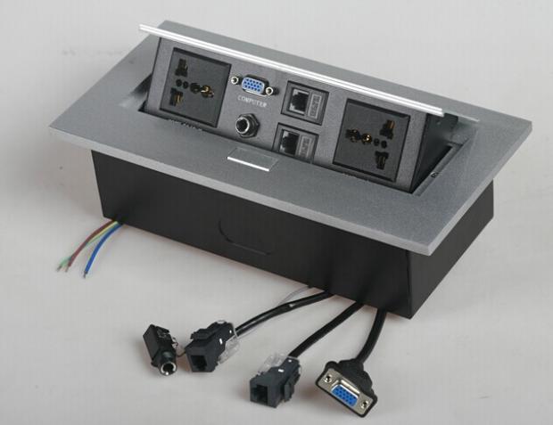 带线免焊接会议桌面插座 多功能信息盒 多功能信息插座台面插座