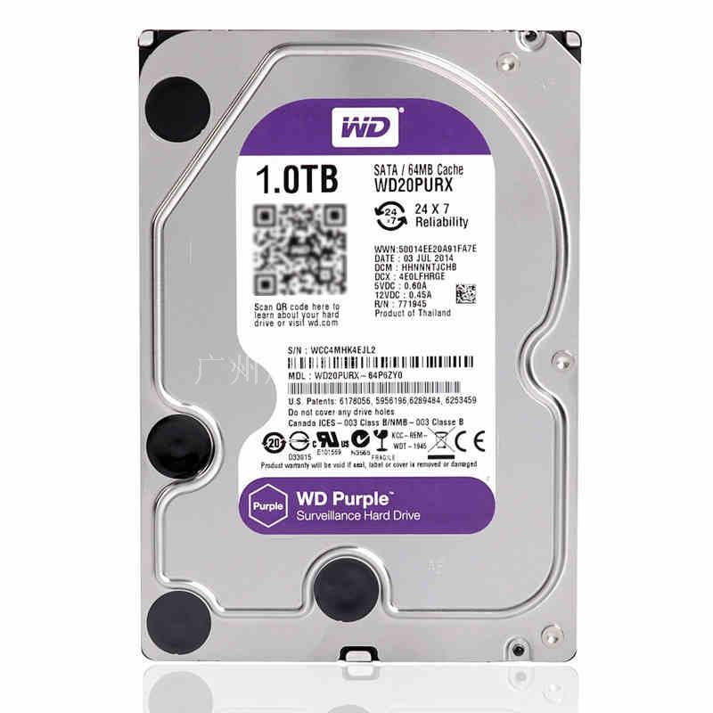 监控专用硬盘WD10PURX 紫盘 1TB硬盘 