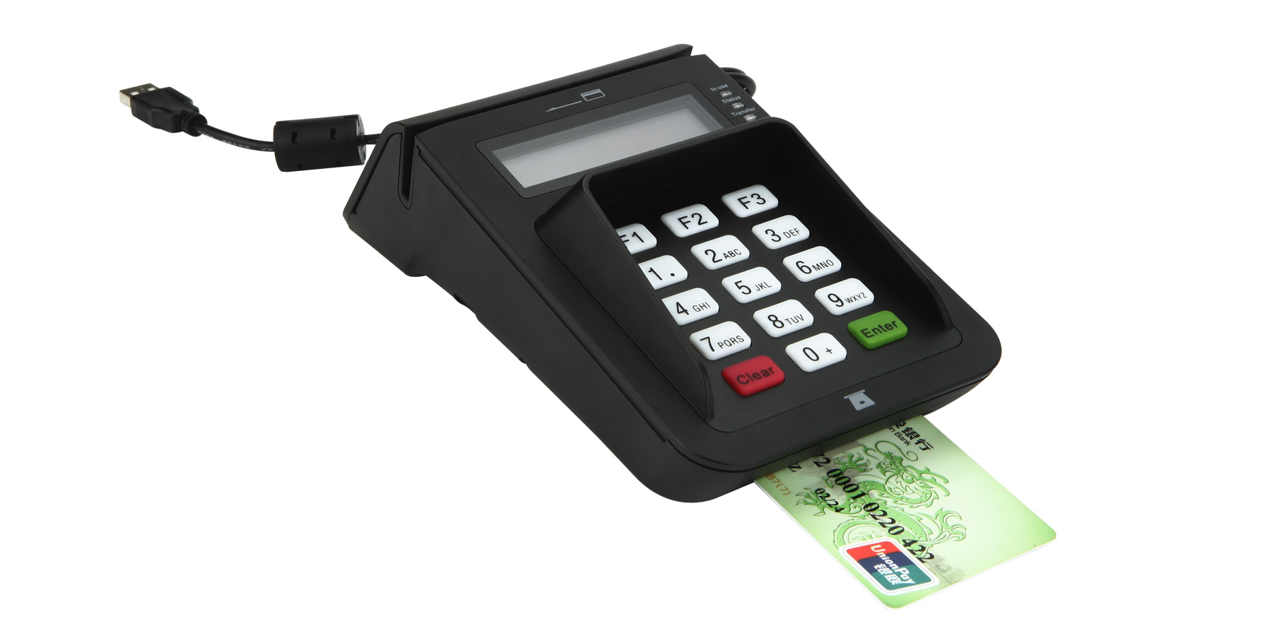 E7密码键盘ic卡读写器USB无驱通讯带密码键盘LCD显示会员卡刷卡器