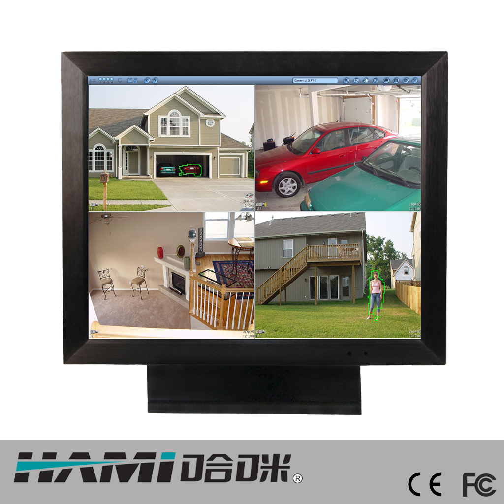 17寸液晶显示器监视器自带四画面