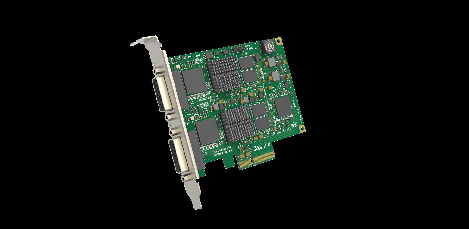 DVI2路高清视频采集卡支持Linux系统两路同时输入直播首选