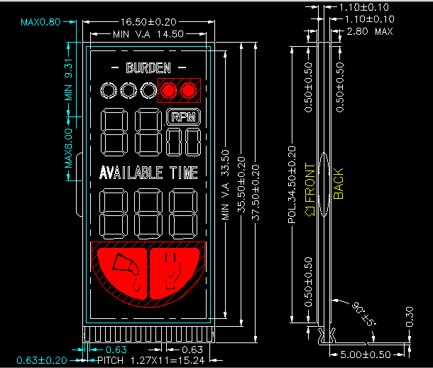 理发器LCD液晶屏