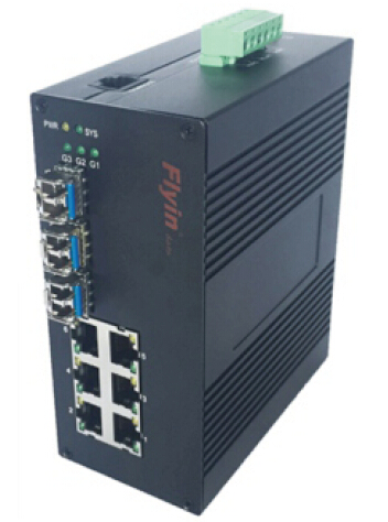 FLY-IMC-P3F6T 工业级千兆3光6电光纤交换机