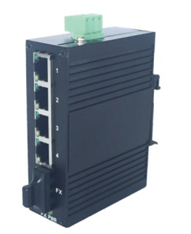 FLY-IMC-1F4T 工业级百兆1光4电收发器