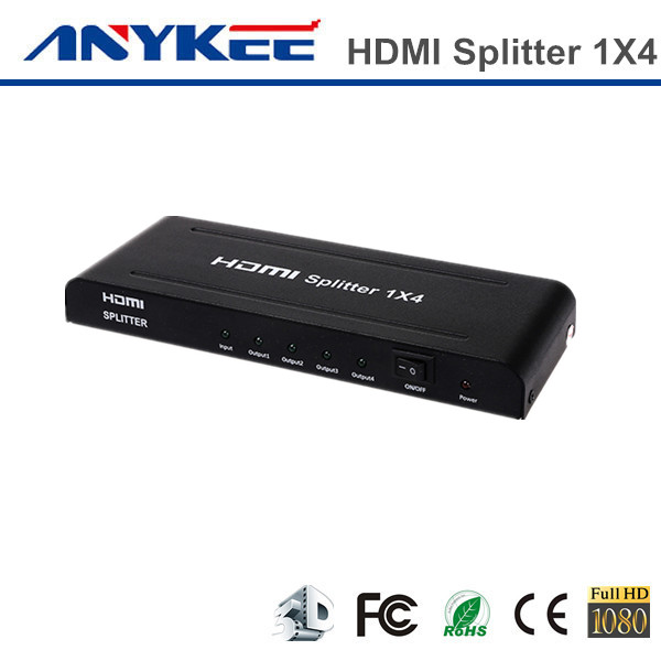 1.4版HDMI分配器1分4，一进四出 支持4K*2K 1080P