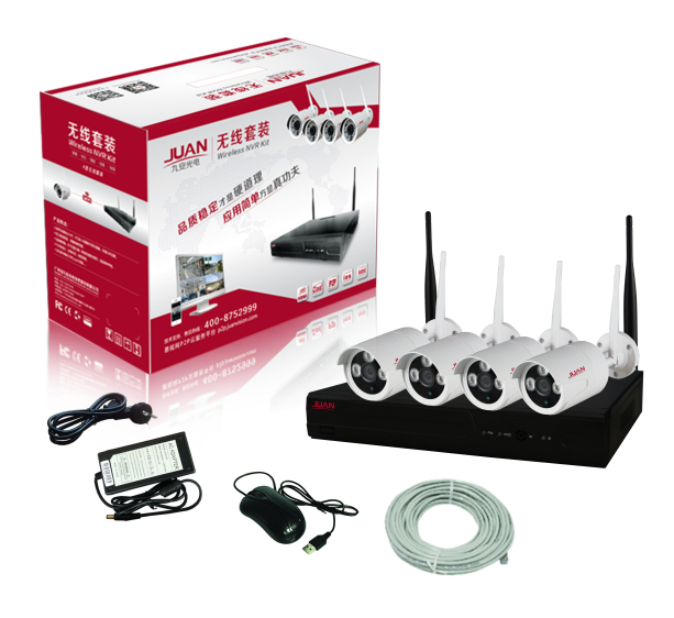 九安无线网络摄像NVR套装K9504L-W，网络高清摄像机、无线摄像机