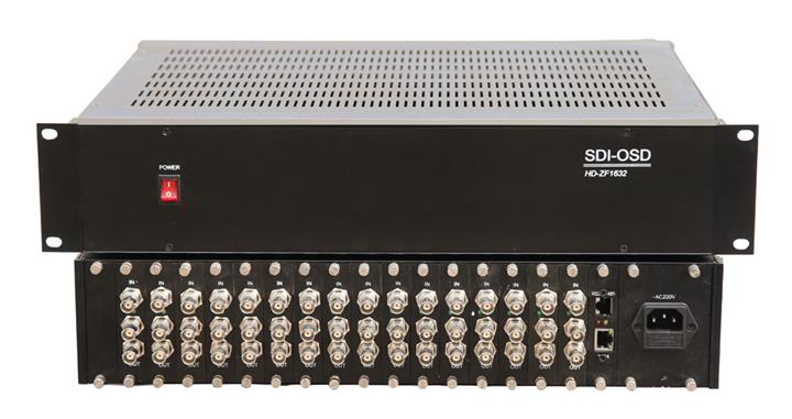 16路HD-SDI字符叠加器，向下兼容SD-SDI视频