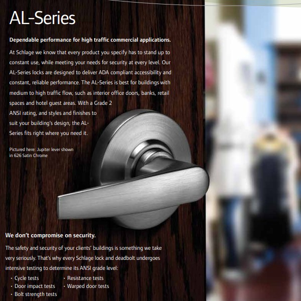 SCHLAGE西勒奇AL50PD-JUP-626办公室门锁