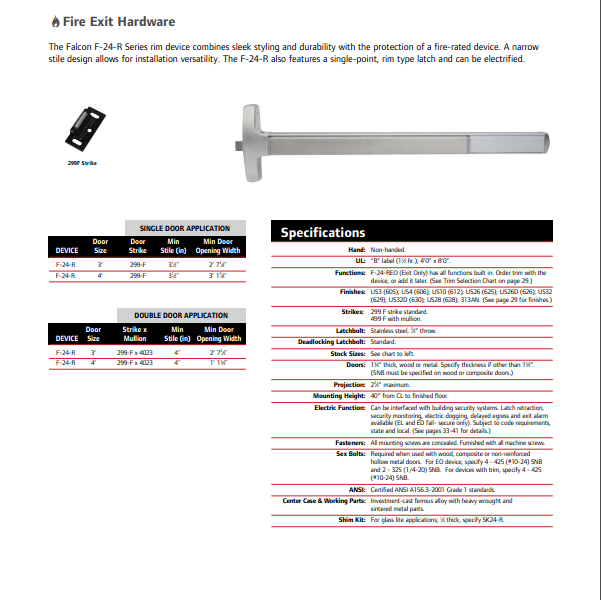 深圳供应FALCON费尔肯24-R紧急逃生锁商家